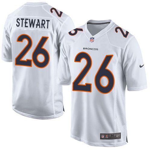 Nike Broncos #26 Darian Stewart White Men's Stitched NFL Game Event Jersey - Click Image to Close